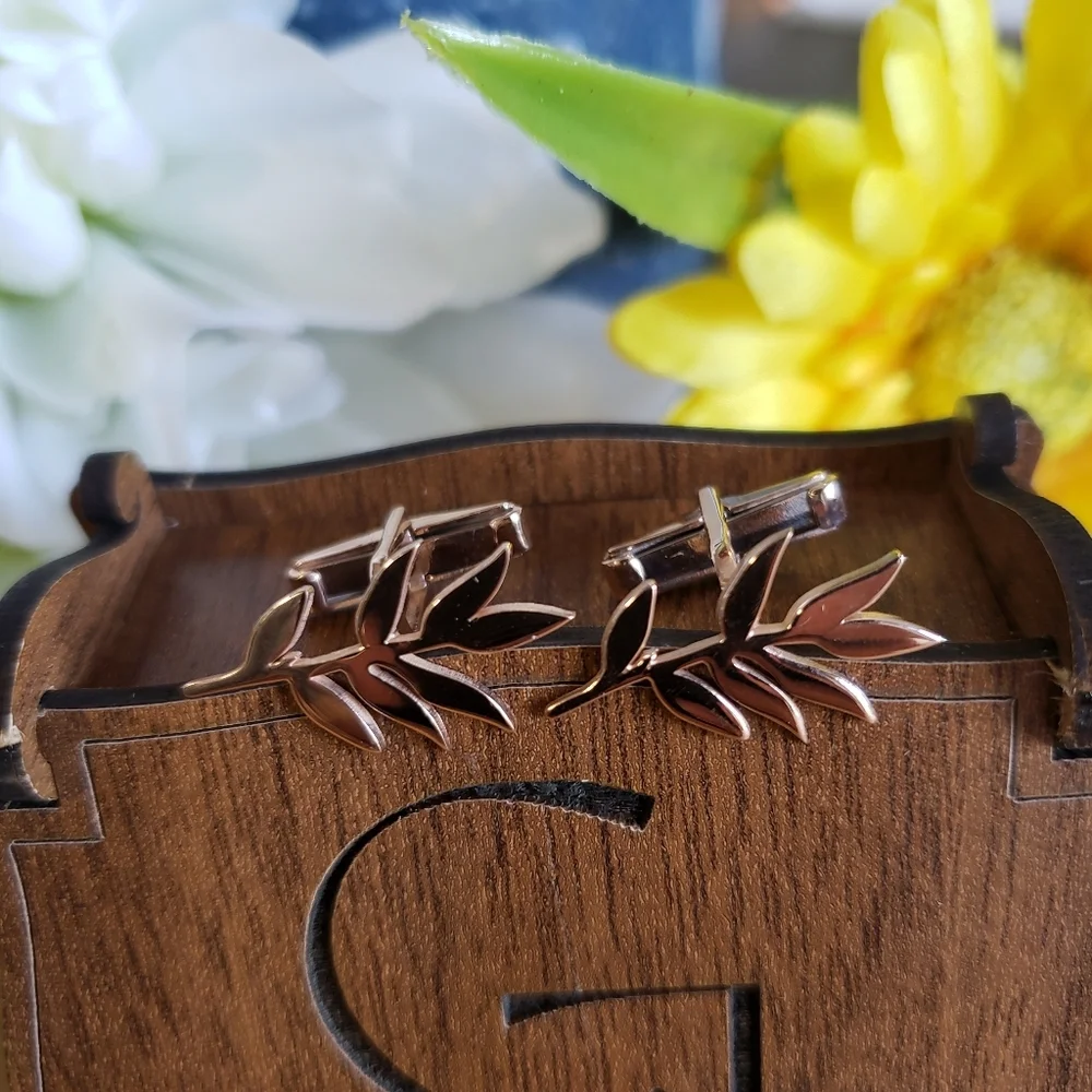 Olive Branch Cufflink/ Groomsmen gift